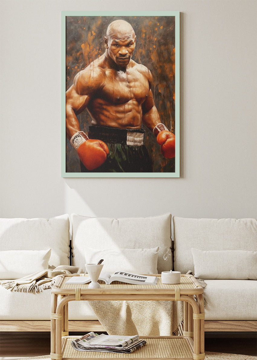 Mike Tyson Boxing Legend Portrait Poster & Canvas Art Print – Power and Intensity Wall Art