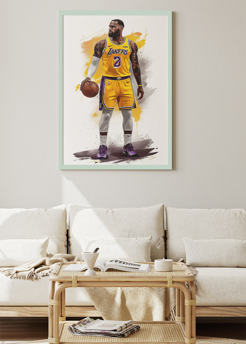 LeBron James Art Print & Canvas – Los Angeles Lakers Basketball Wall Art