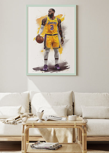 LeBron James Art Print & Canvas – Los Angeles Lakers Basketball Wall Art