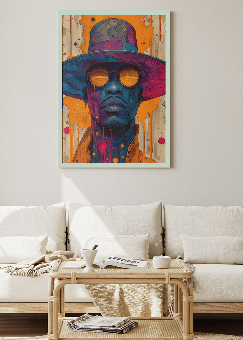 Modern Afro Pop Art Portrait Canvas & Poster Print – AI PRINT LAB