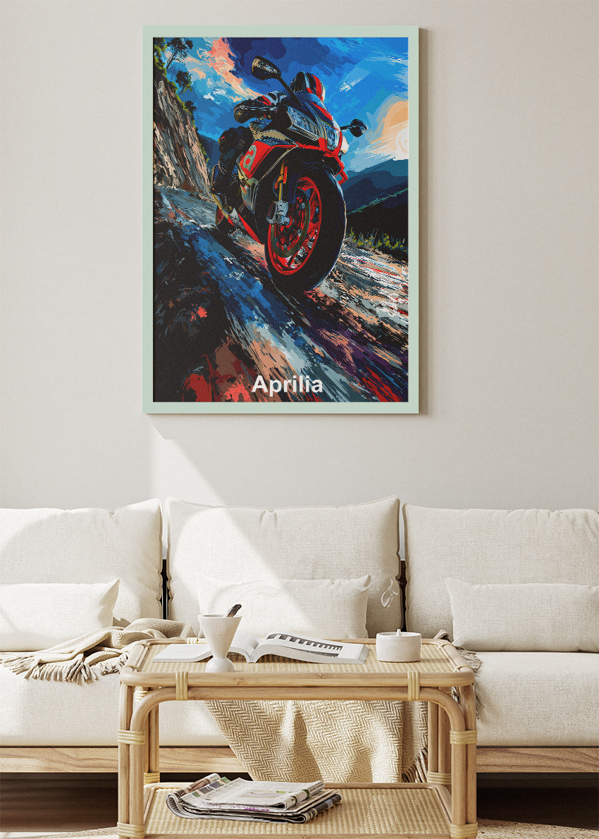 Aprilia Superbike Wall Art Poster & Canvas – Dynamic Motorcycle Racing Artwork