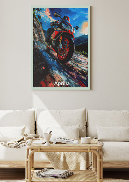 Aprilia Superbike Wall Art Poster & Canvas – Dynamic Motorcycle Racing Artwork