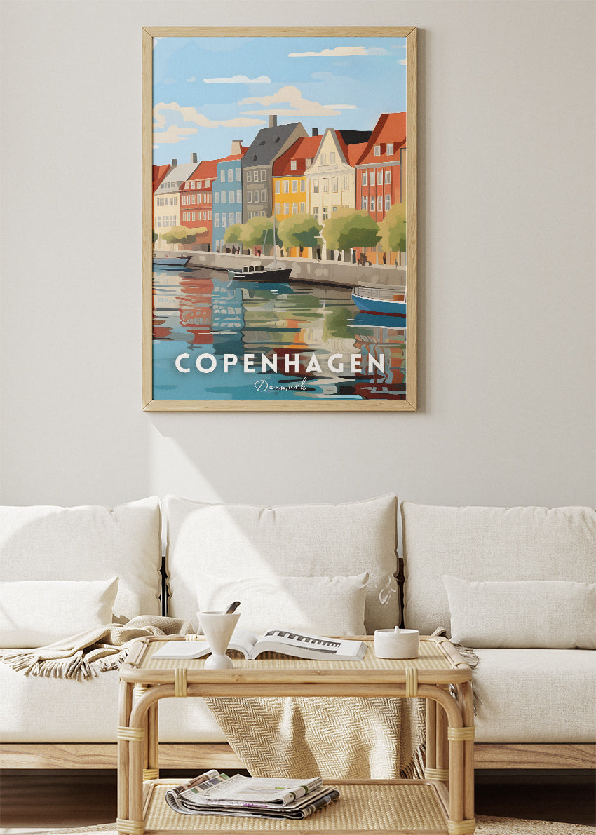 Copenhagen Denmark Nyhavn Poster & Canvas Print – Colorful Scandinavian Travel Art