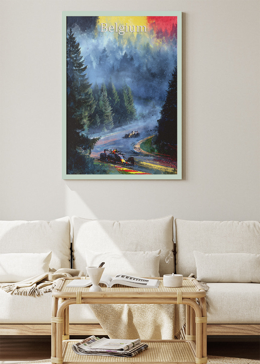 Belgium Formula 1 Racing Poster & Canvas | Spa-Inspired Motorsport Wall Art