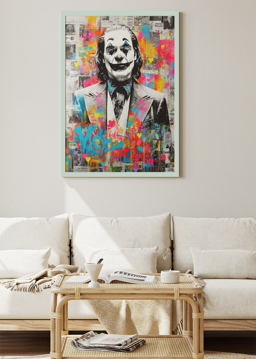 Joker – Urban Graffiti Collage Canvas & Poster Print – AI PRINT LAB