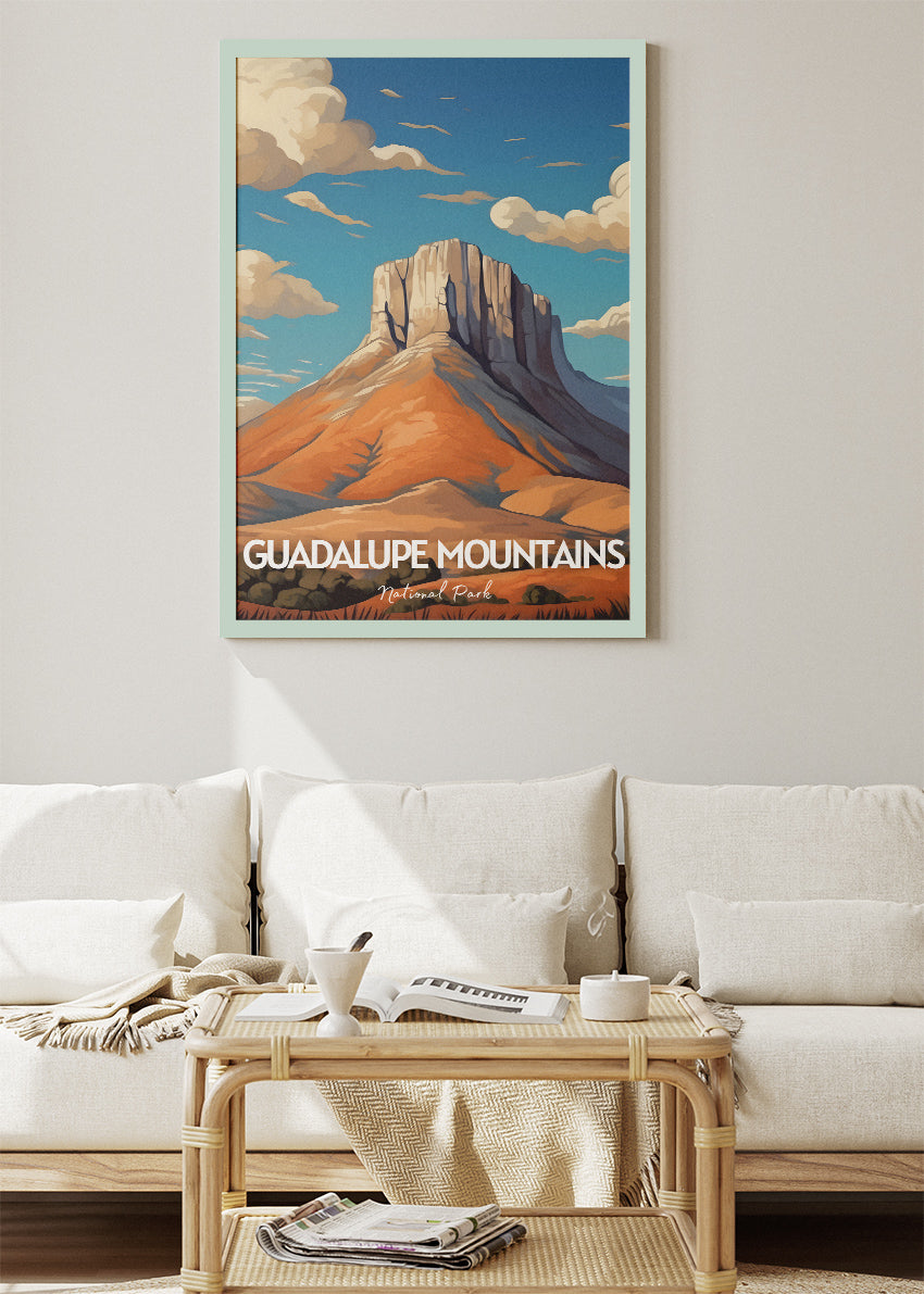 Guadalupe Mountains National Park Poster & Canvas Print – El Capitan Texas Desert Landscape Wall Art