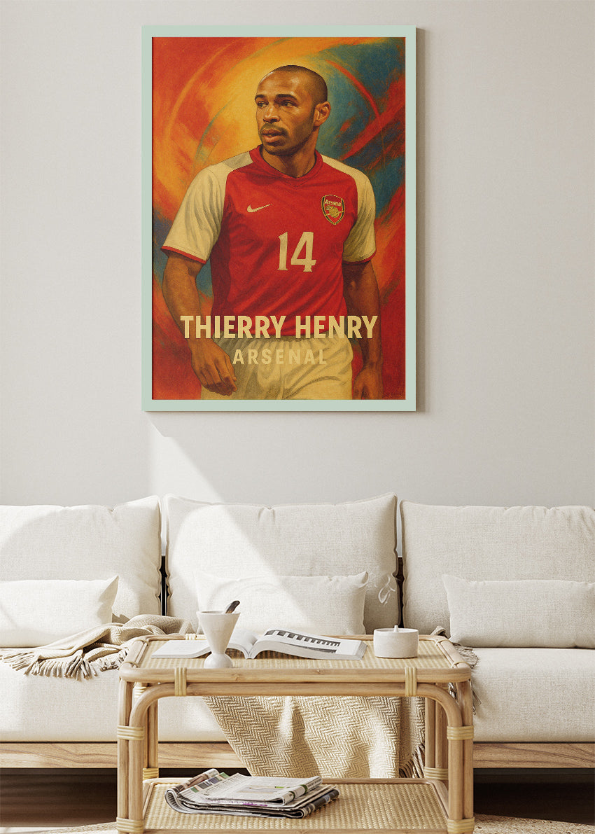 Thierry Henry Arsenal Football Wall Art | Iconic Premier League Striker Poster & Canvas