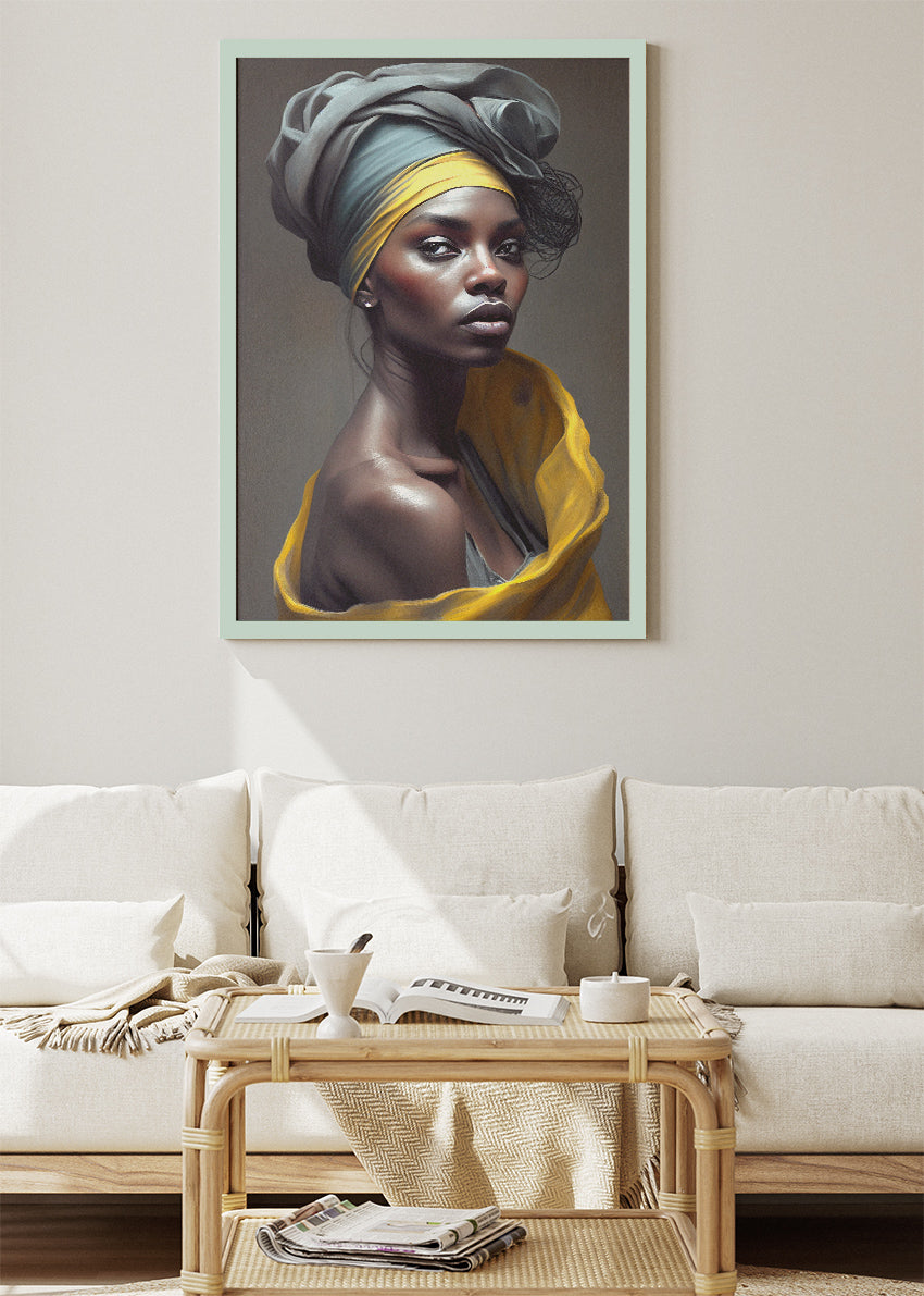 Golden Veil Elegance Portrait Canvas & Poster Print – AI PRINT LAB
