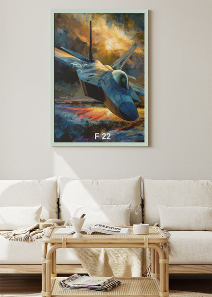 F-22 Raptor Poster & Canvas Print – Stealth Fighter Jet Wall Art