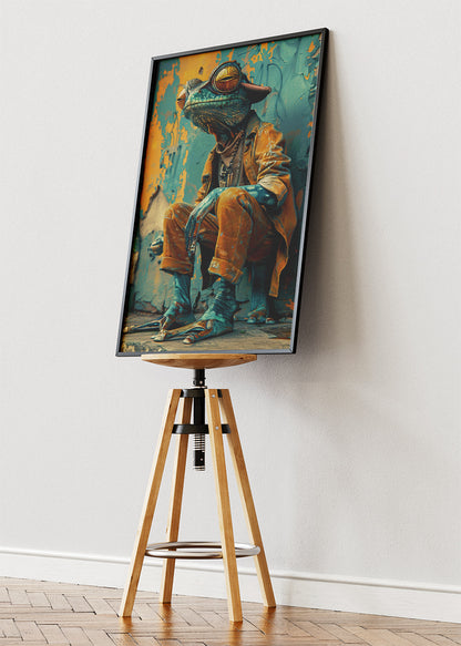 Urban Frog Character Poster & Canvas Print – Colourful Street Art Style