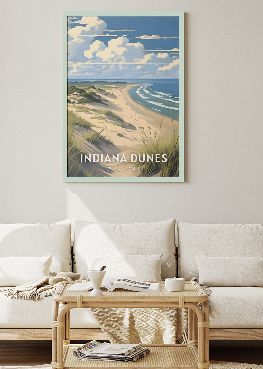 Indiana Dunes National Park Poster & Canvas Print – Lake Michigan Beach Dunes Landscape Wall Art