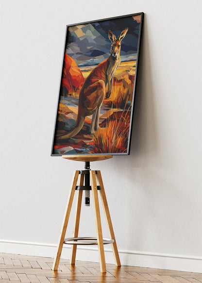 Australian Kangaroo Desert Landscape Canvas &amp; Poster Print – AI PRINT LAB
