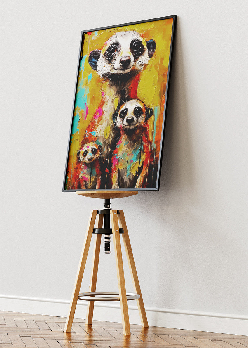 Colorful Meerkat Family Pop Art Canvas & Poster Print – AI PRINT LAB