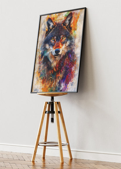 Colorful Wolf Portrait Canvas & Poster Print – AI PRINT LAB