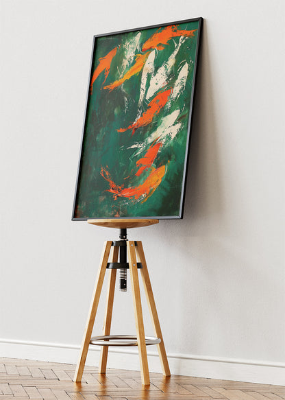Abstract Koi Fish Painting Canvas & Poster Print – AI PRINT LAB
