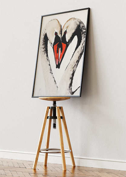 Elegant Swan Love Canvas & Poster Print – AI PRINT LAB