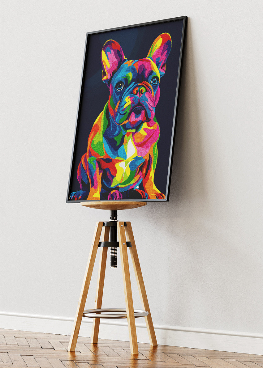 Colorful French Bulldog Pop Art Canvas & Poster Print – AI PRINT LAB