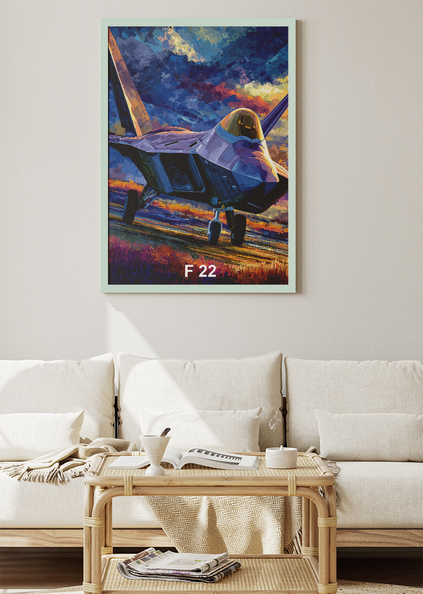 F-22 Raptor Poster & Canvas Print – Stealth Fighter Jet Wall Art