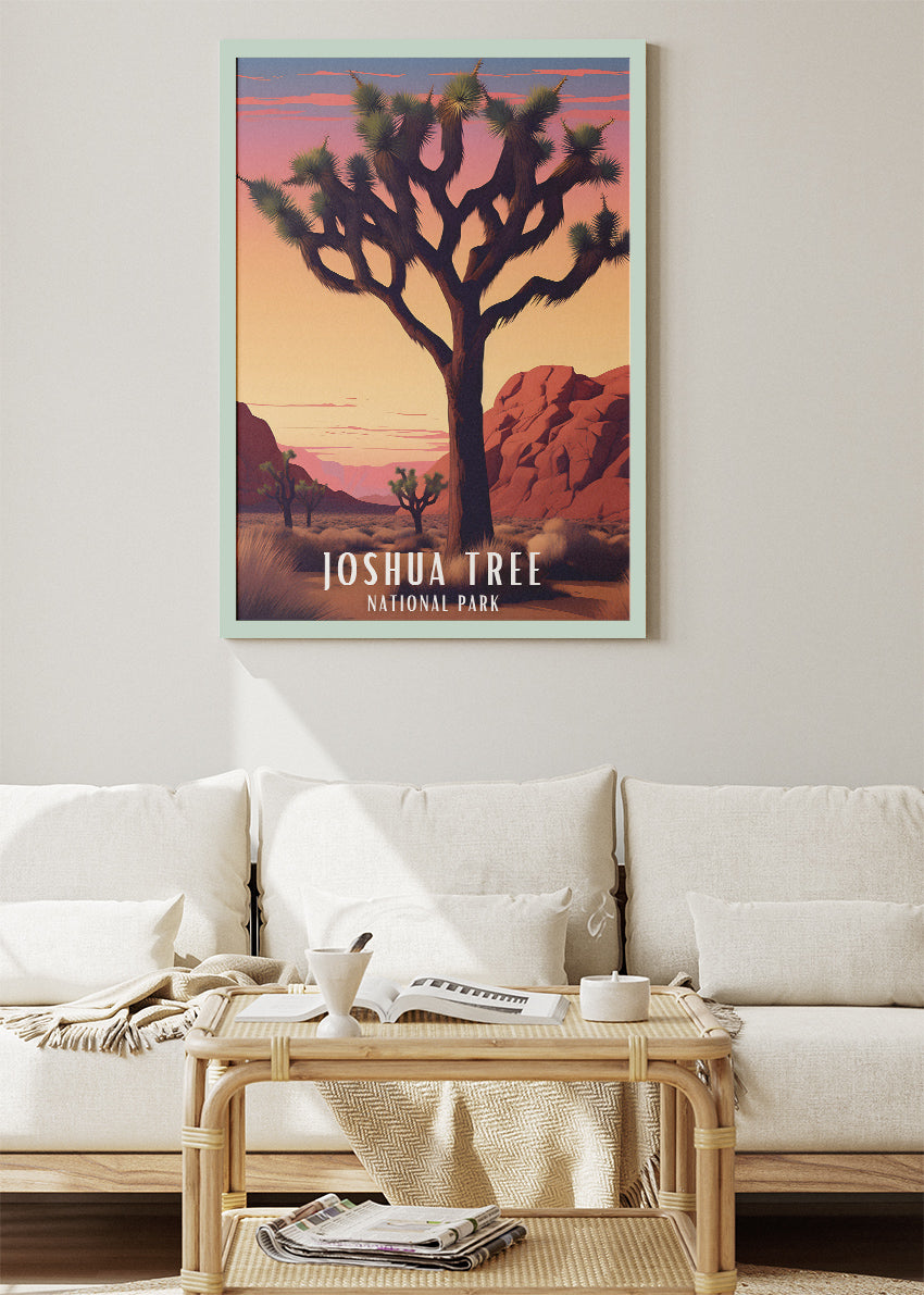Joshua Tree National Park Poster & Canvas Print – Desert Sunset Landscape Wall Art