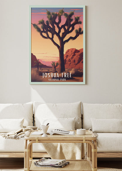 Joshua Tree National Park Poster & Canvas Print – Desert Sunset Landscape Wall Art