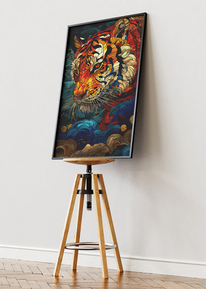 Ornate Tiger Asian Art Canvas & Poster Print – AI PRINT LAB