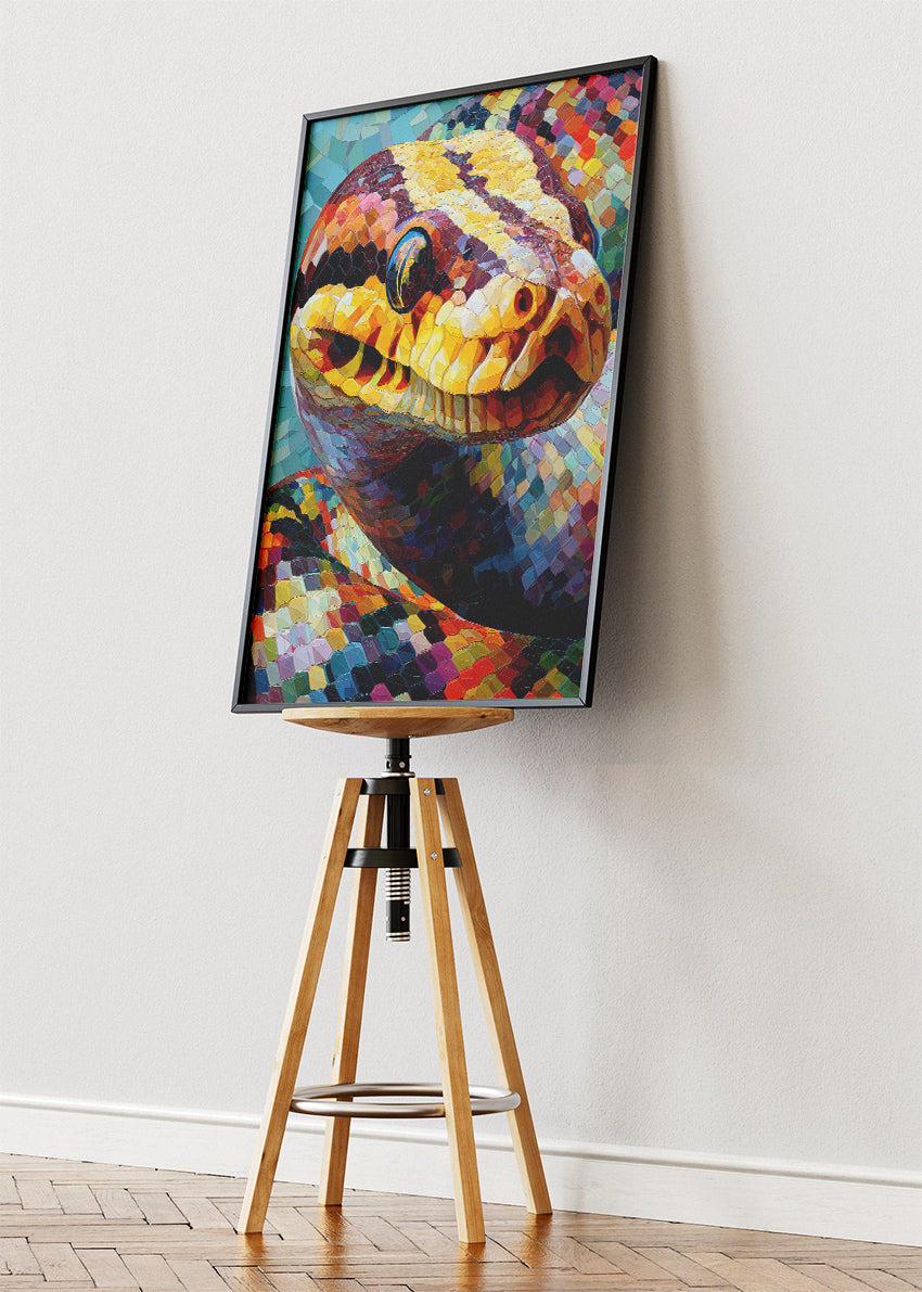 Colorful Mosaic Snake Canvas & Poster Print – AI PRINT LAB