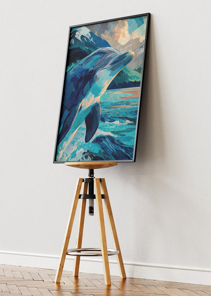 Ocean Dolphin Landscape Canvas & Poster Print – AI PRINT LAB