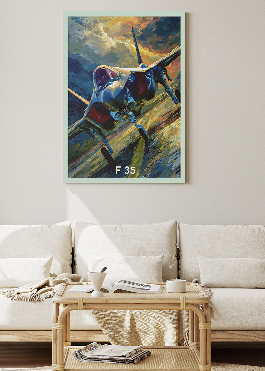 F-35 Lightning II Poster & Canvas Print – Modern Stealth Jet Wall Art