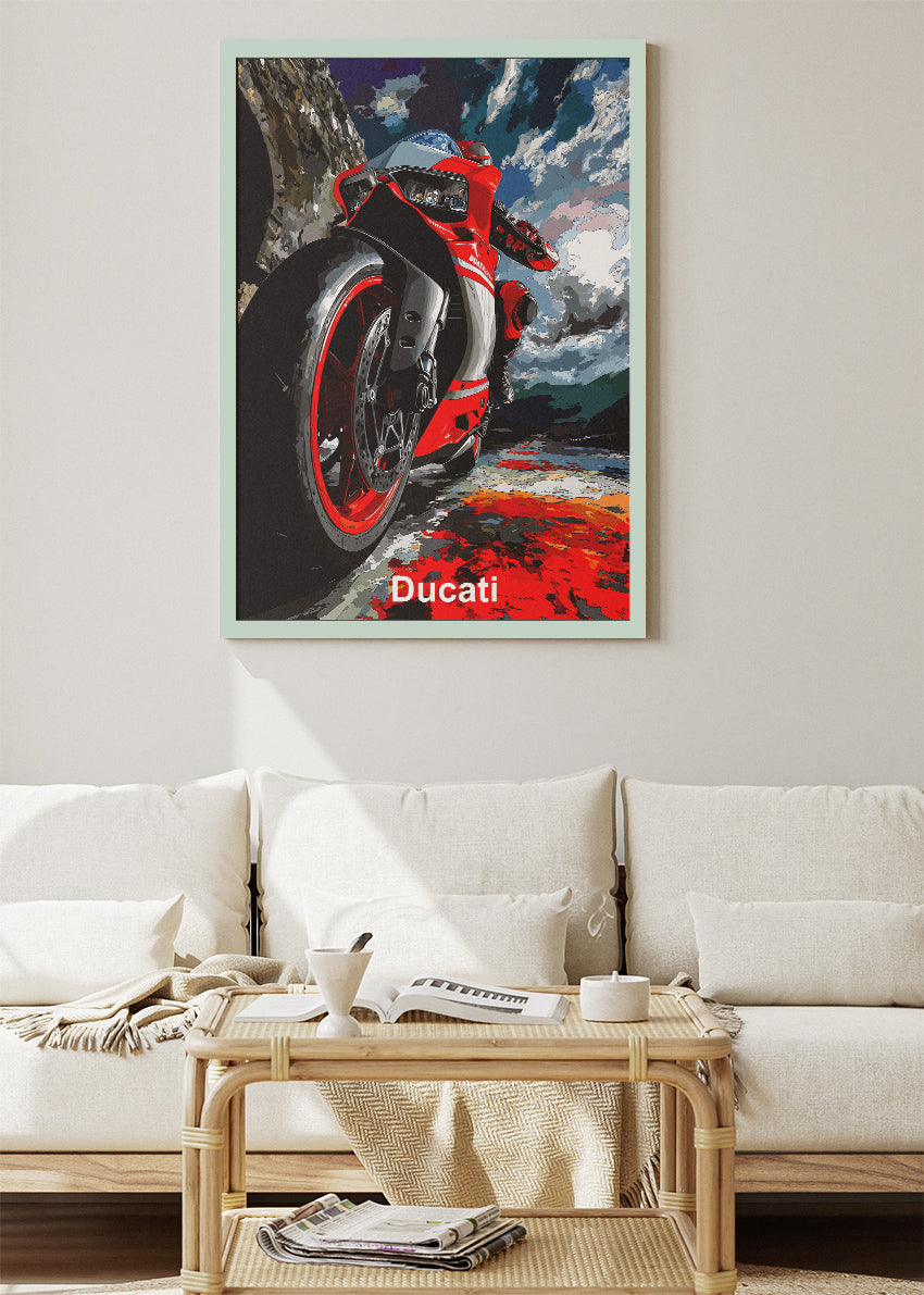 Ducati Superbike Motion Art Poster & Canvas