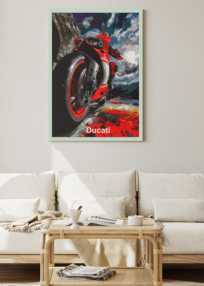Ducati Superbike Motion Art Poster & Canvas