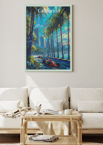 California Formula One Palm Street Circuit Poster & Canvas | Cinematic Motorsport Wall Art