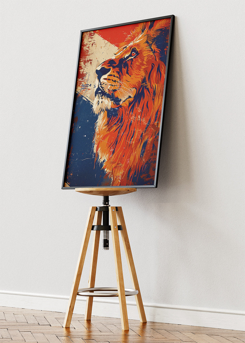 Majestic Lion Vintage Pop Art Canvas & Poster Print – AI PRINT LAB