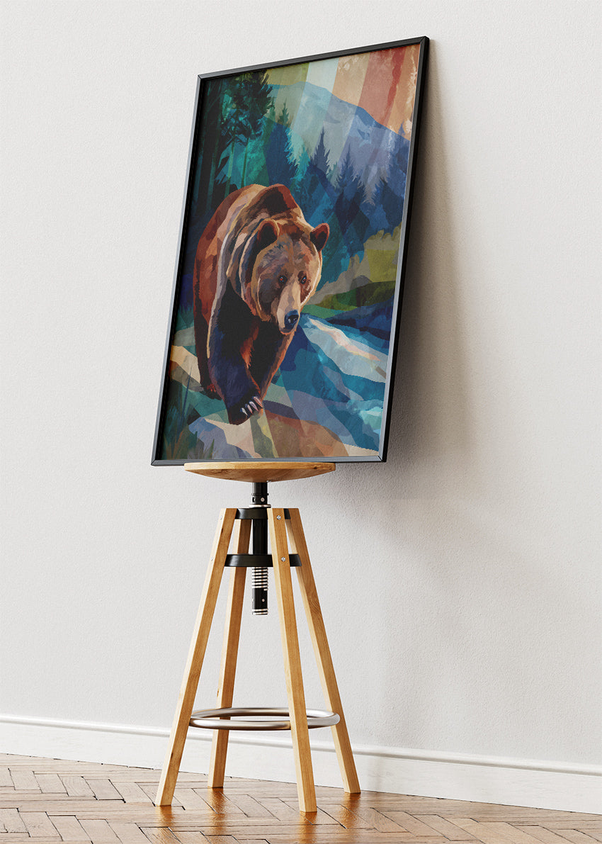 Majestic Brown Bear Forest Canvas & Poster Print – AI PRINT LAB