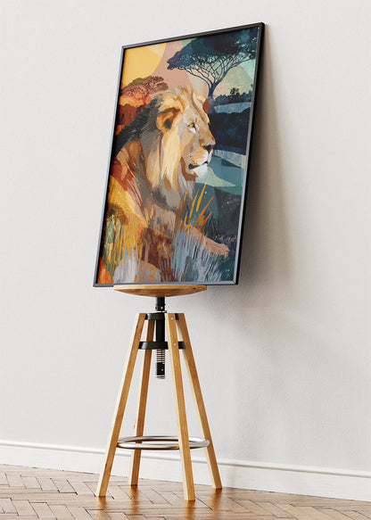 African Lion Savannah Canvas & Poster Print – AI PRINT LAB