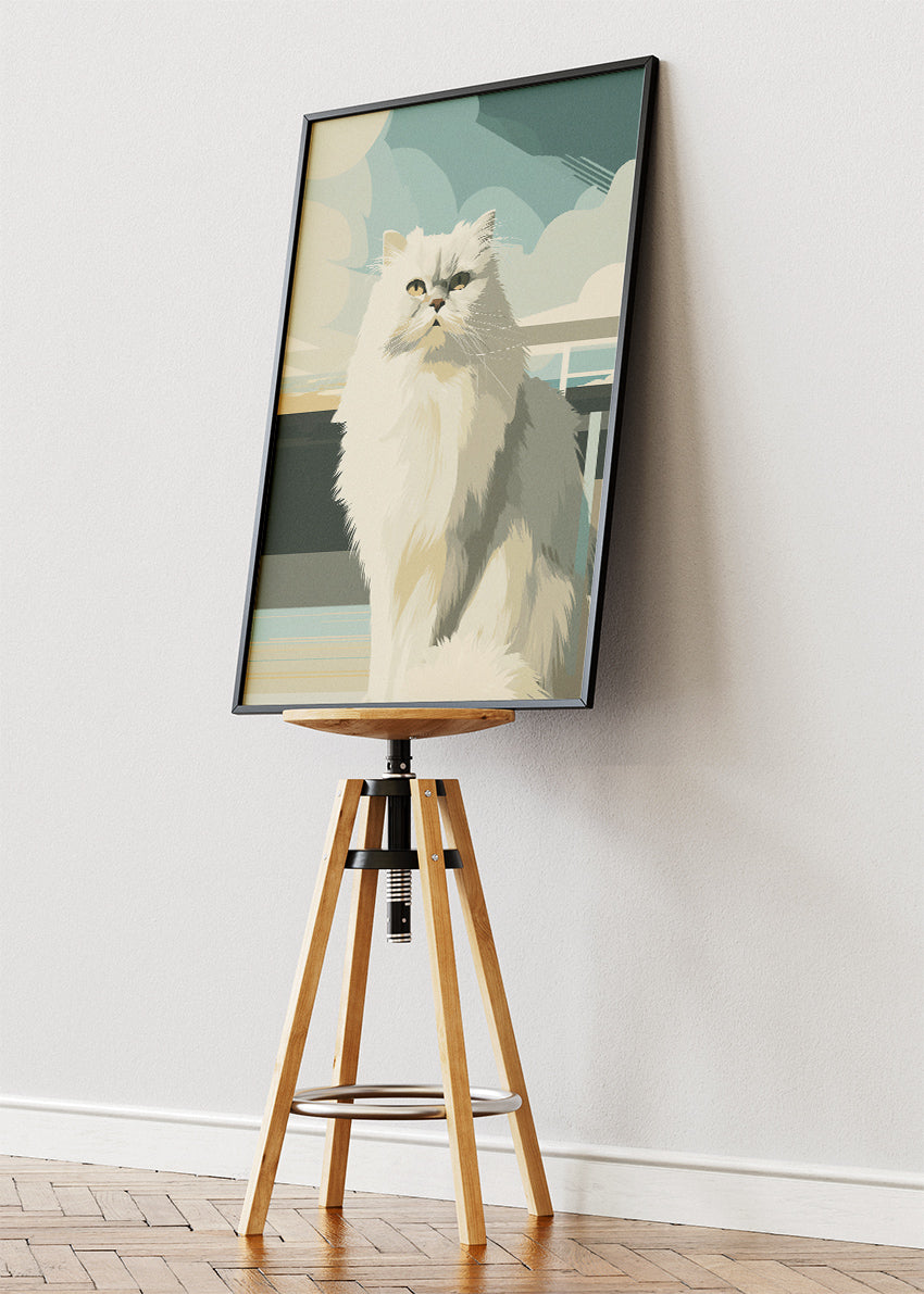 Elegant Persian Cat Minimal Canvas & Poster Print – AI PRINT LAB