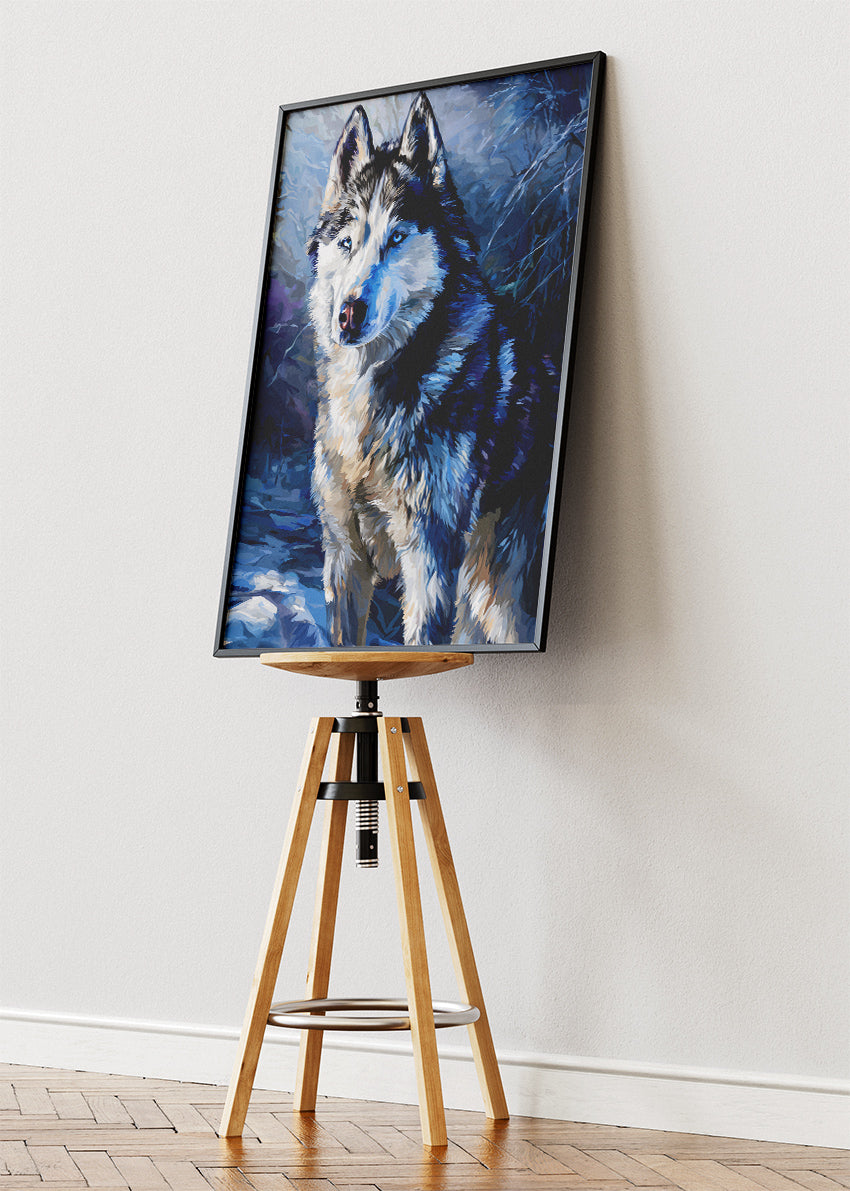 Arctic Husky Wolf Style Canvas & Poster Print – AI PRINT LAB
