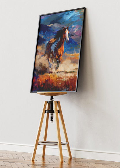 Wild Running Horse Mountain Canvas & Poster Print – AI PRINT LAB