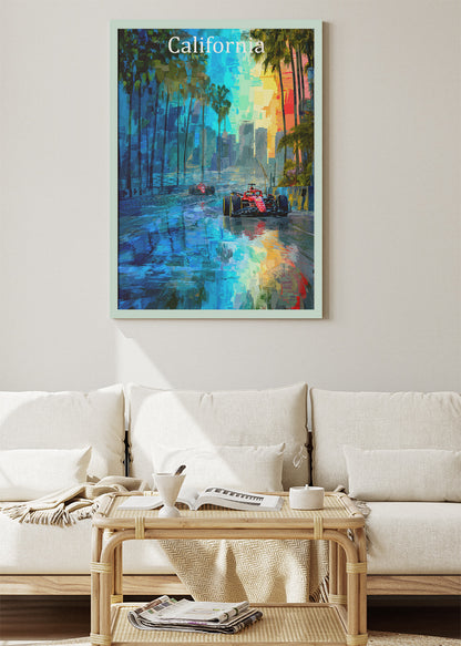California Formula One Urban Street Circuit Poster & Canvas | Cinematic Motorsport Wall Art