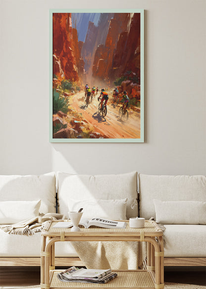 Canyon Cycling Art Print & Canvas – Dynamic Group Cycling Wall Art