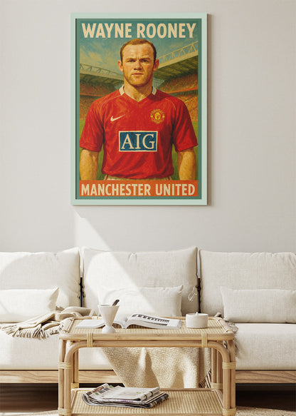 Wayne Rooney Manchester United Wall Art | Legendary Red Devils Football Poster & Canvas