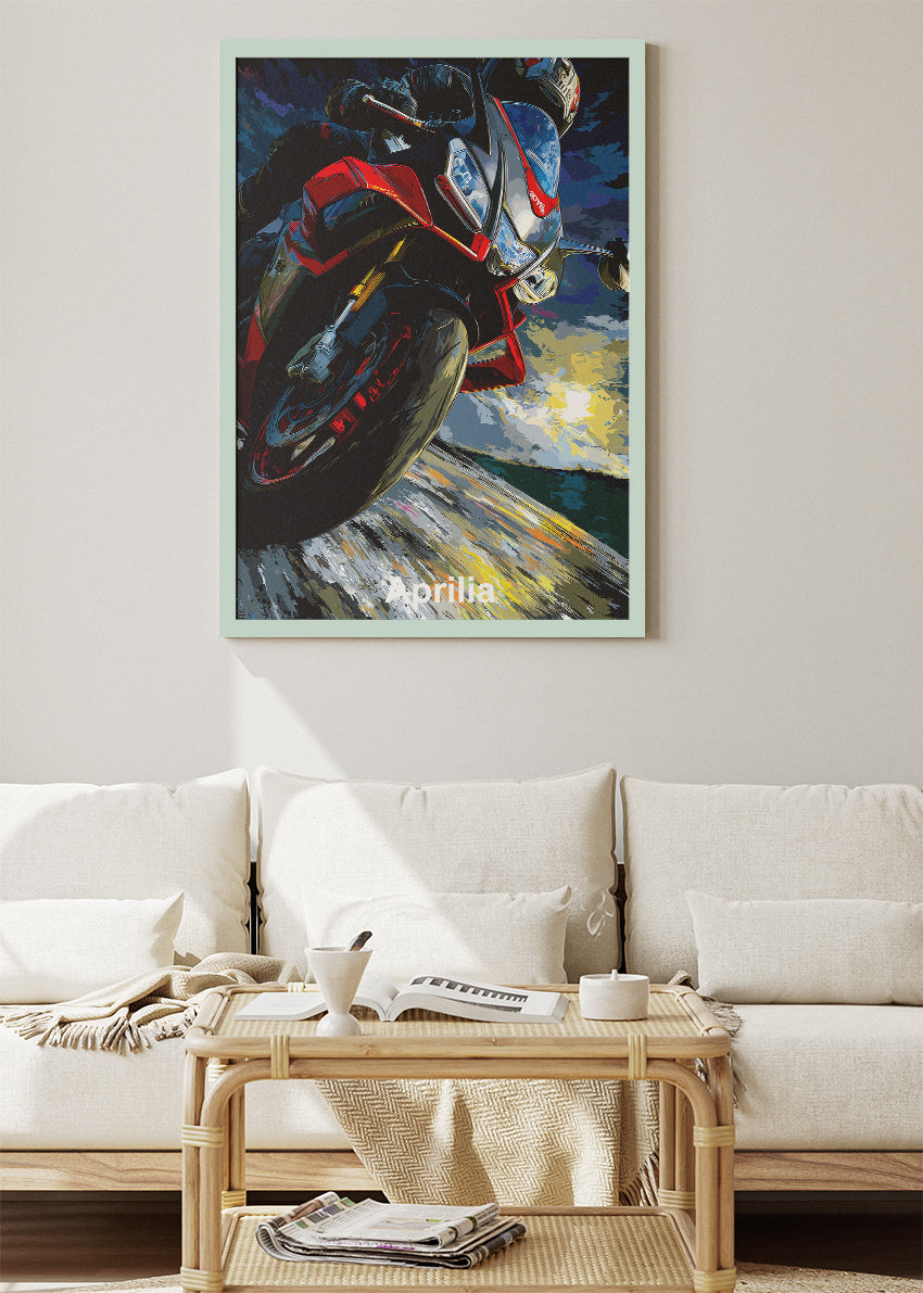 Aprilia Superbike Racing Wall Art Poster & Canvas – High-Speed Motorcycle Artwork
