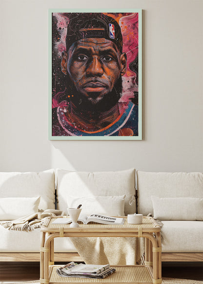LeBron James Portrait Art Print & Canvas – NBA Icon Basketball Wall Art