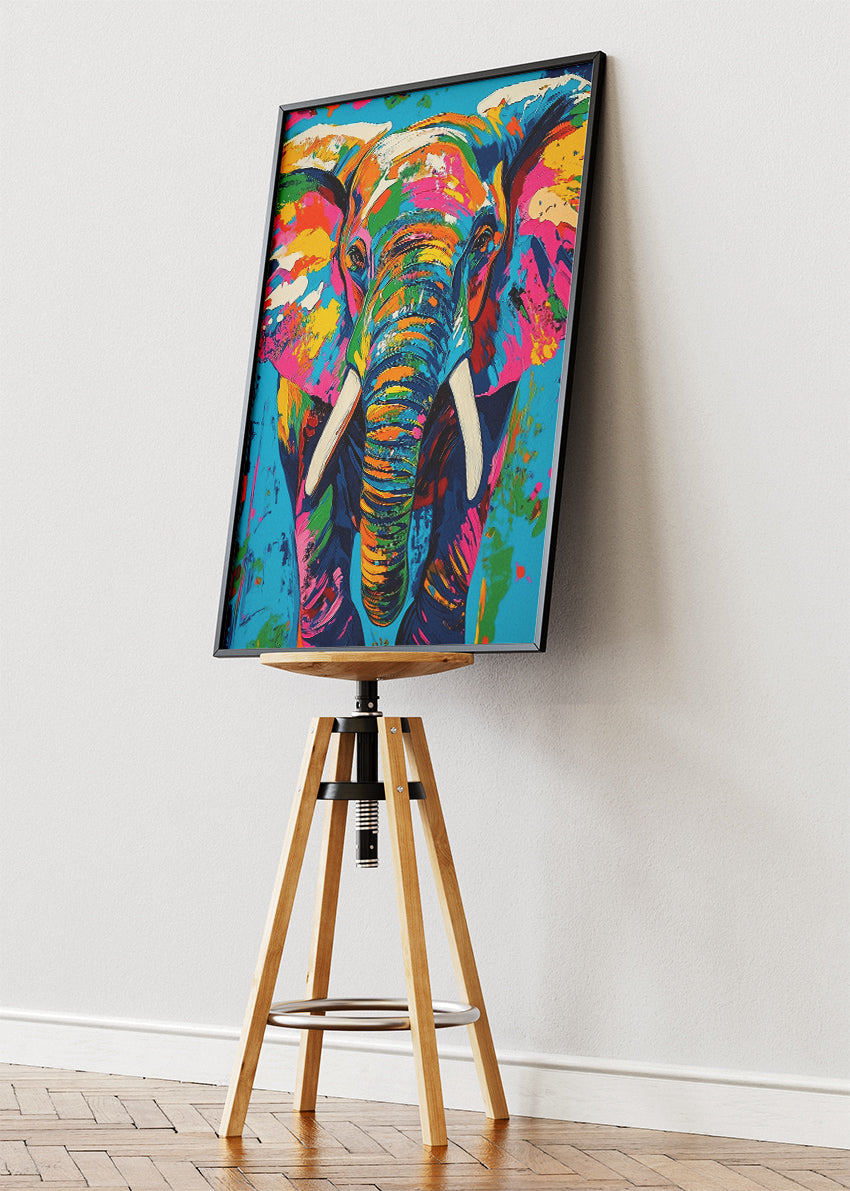 Colorful Elephant Pop Art Canvas & Poster Print – AI PRINT LAB