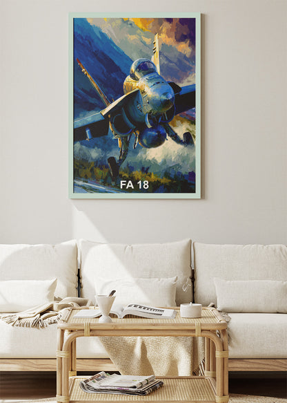FA-18 Hornet Fighter Jet Poster & Canvas Print – Dynamic Aviation Wall Art