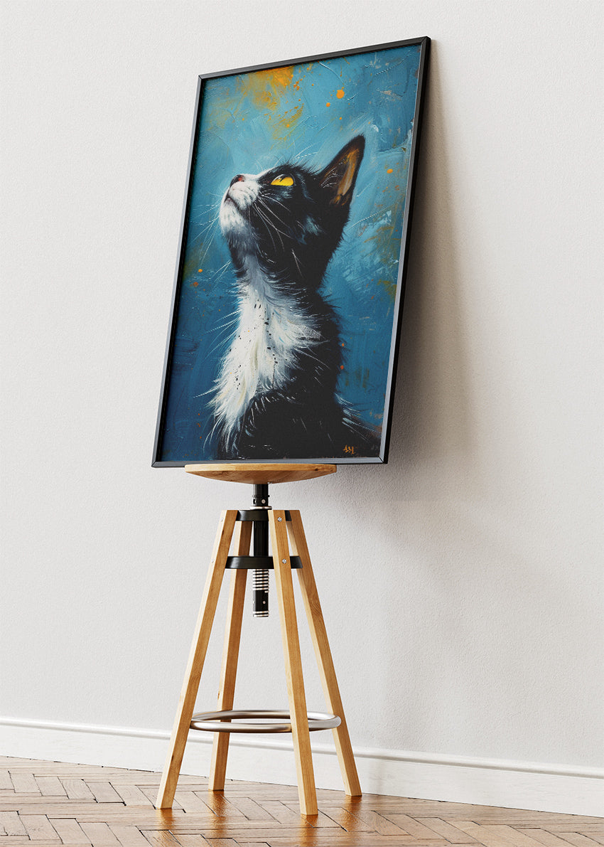 Elegant Tuxedo Cat Art Canvas & Poster Print – AI PRINT LAB