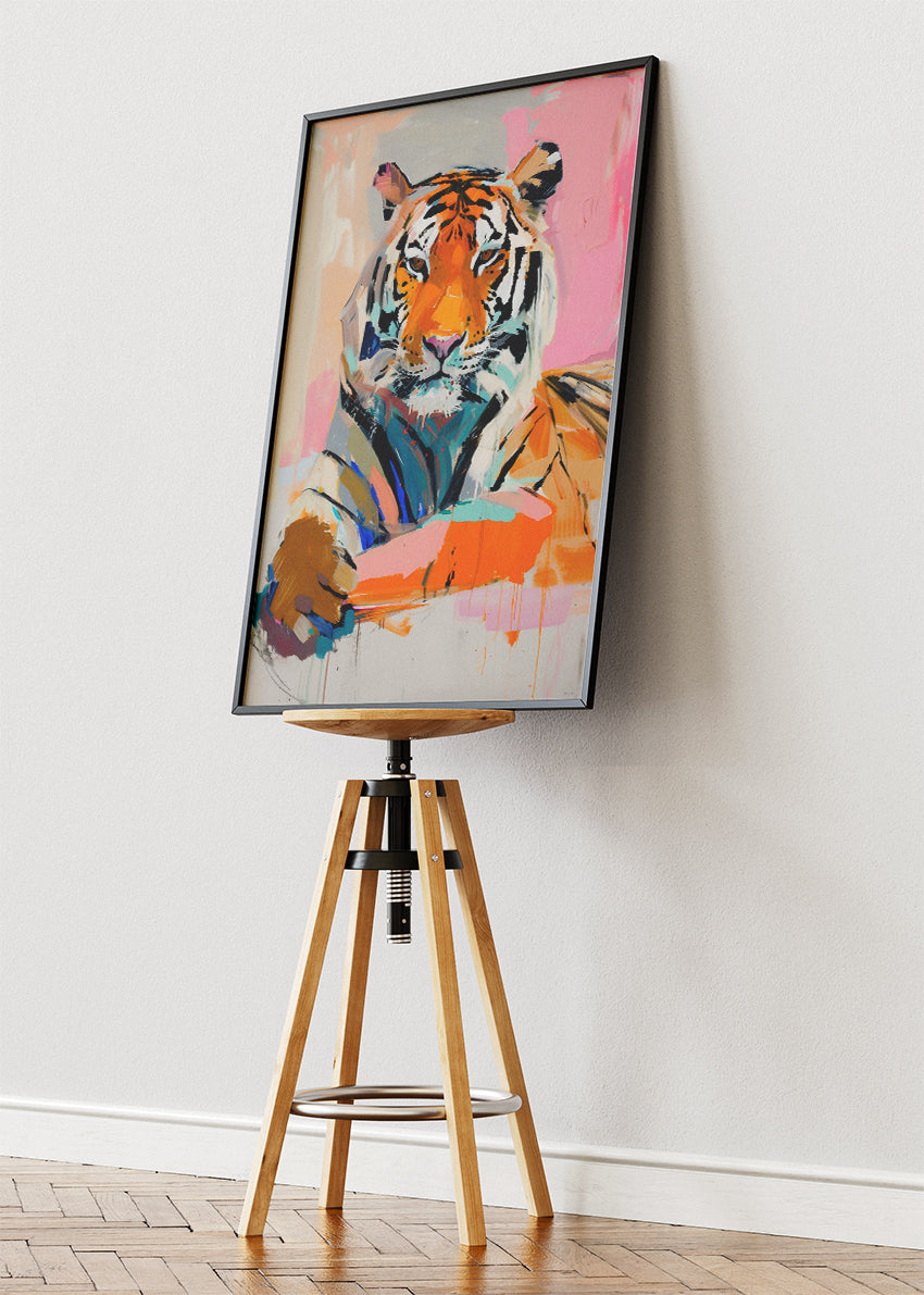 Expressive Tiger Portrait Canvas Print & Poster – Modern Abstract Tiger Wall Art – AI PRINT LAB
