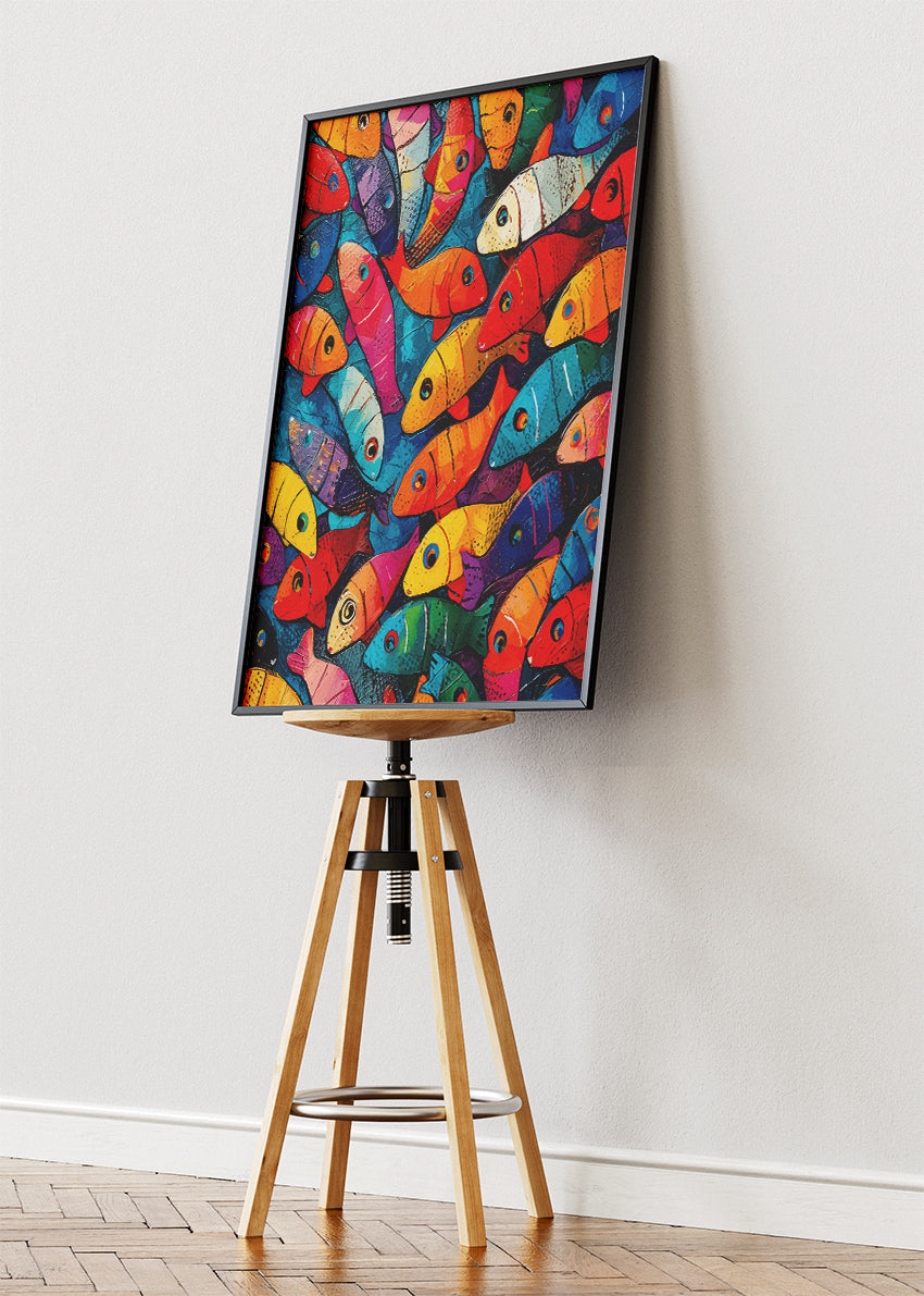 Colorful Abstract Fish Canvas Print & Poster – Vibrant Ocean Wall Art – AI PRINT LAB