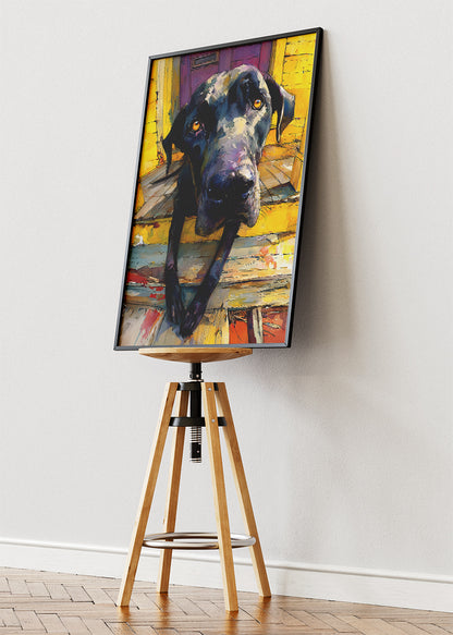Expressive Black Labrador Canvas Print & Poster – Modern Dog Wall Art – AI PRINT LAB