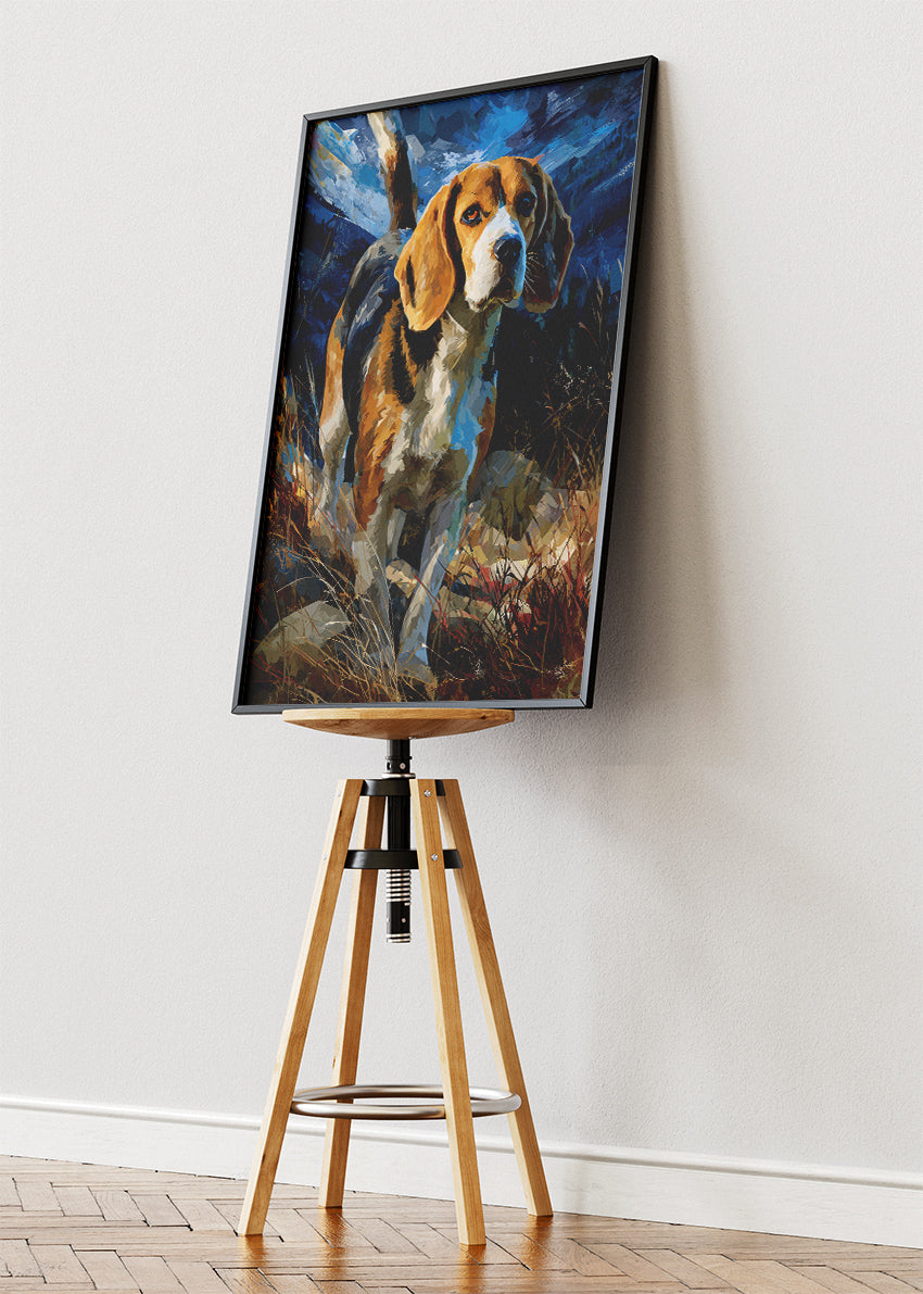Majestic Beagle Dog Canvas Print & Poster – Expressive Hunting Dog Wall Art – AI PRINT LAB