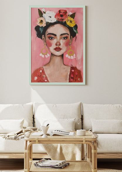 Blush Floral Portrait Canvas & Poster Print – AI PRINT LAB